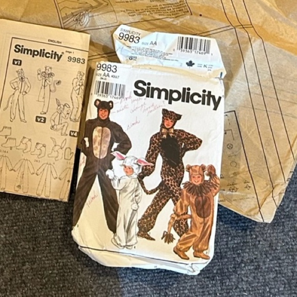 Vintage Simplicity Sewing Pattern #9983 AA Adult S-L Costumes Halloween UNCUT